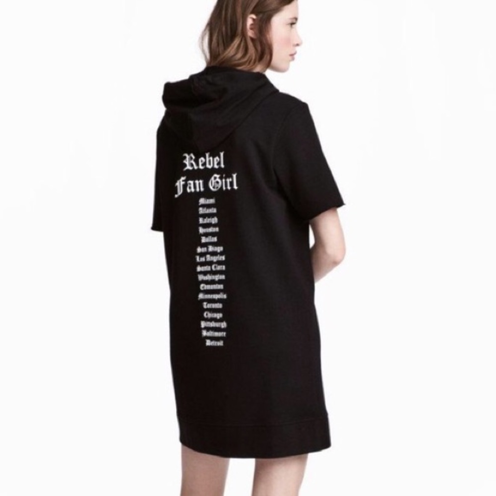 🔮NWOT H&m rebel fan girl hoodie  dress